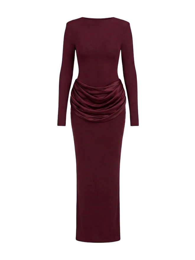 Lina-Drape Maxi Dress