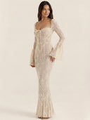 Liora-Mesh Sleeve Dress