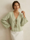 Naya-Tie Front Blouse