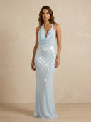 Elure-Drape Shine Dress