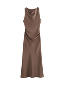 Rhea-Satin Cowl Dress