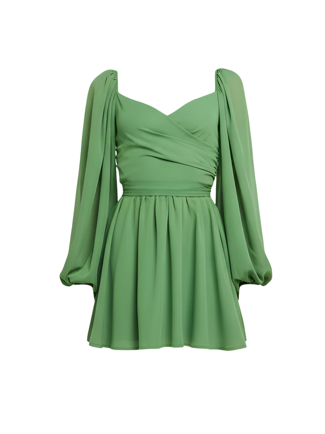 Jolie-Drape Sleeve Dress - Vessita