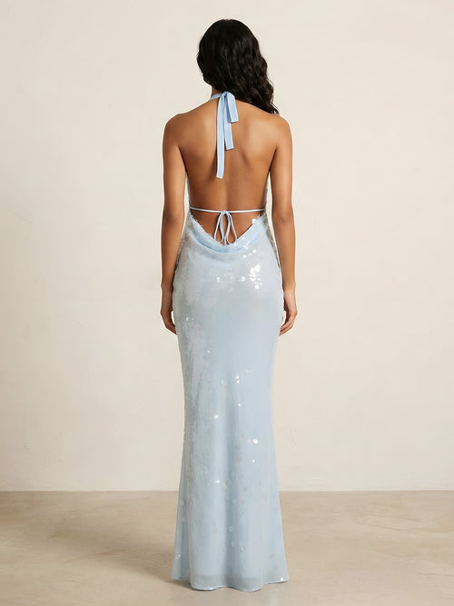 Elure-Drape Shine Dress