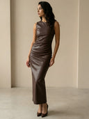 Meera-Brown Sculpt Gown