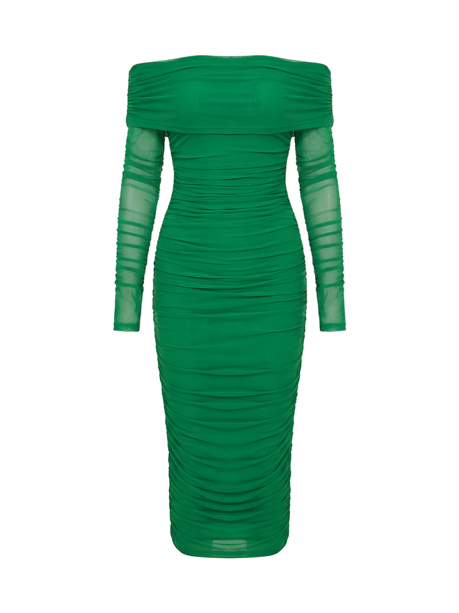 Elora-Mesh Midi Dress - Vessita