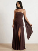 Nera-Asymmetry Slit Dress