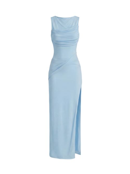 Belle-Draped Maxi Gown