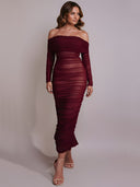 Elora-Mesh Midi Dress - Vessita