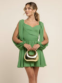 Jolie-Drape Sleeve Dress - Vessita