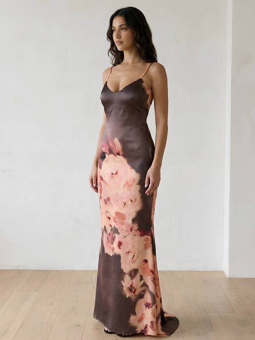 Hira-Satin Maxi Dress