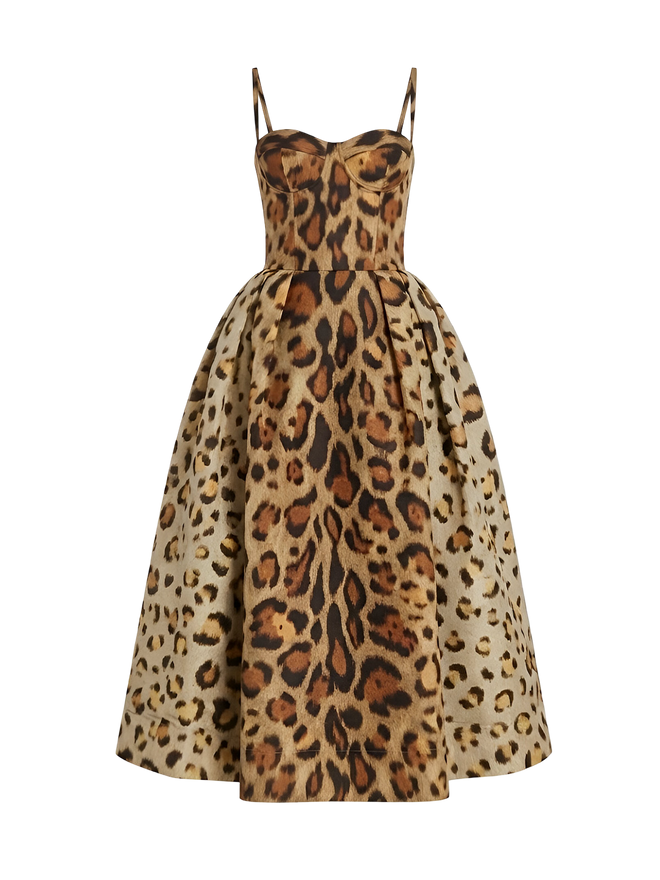 Esme-Animal Midi Dress - Vessita