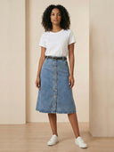 Sera–Denim Aline Skirt - Vessita