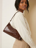 Nora-Glossy Croc Bag