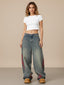 Ivy-Stripe Wide Jeans