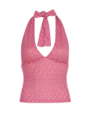 Mila-Gingham Halter Top