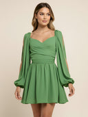 Jolie-Drape Sleeve Dress - Vessita