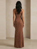 Lina-Stone Slit Dress