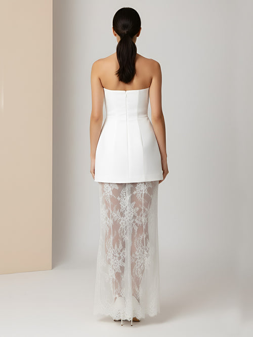 Ziora-Lace Overlay Dress