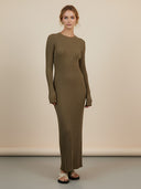 Tia-Ribbed Maxi Dress - Vessita