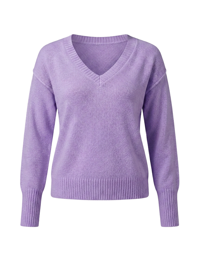 Risa–V Cut Sweater - Vessita