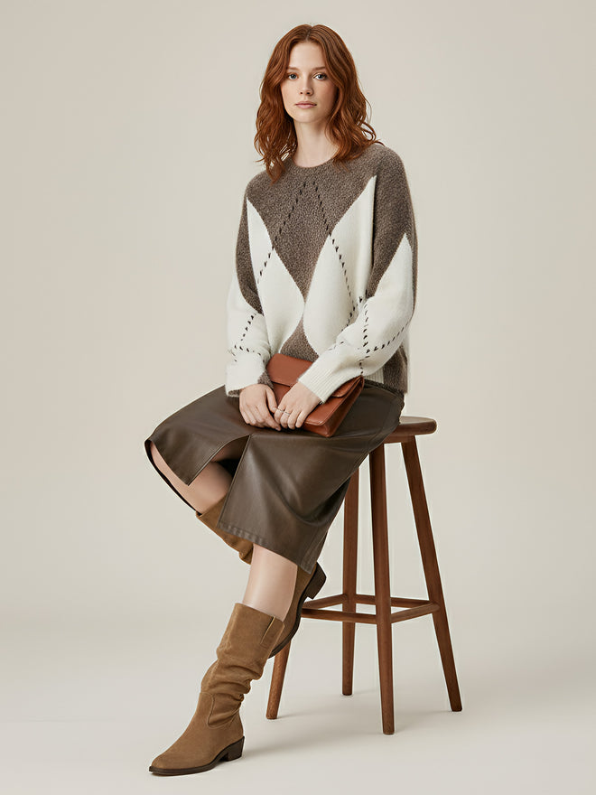 Lina-Argyle Knit