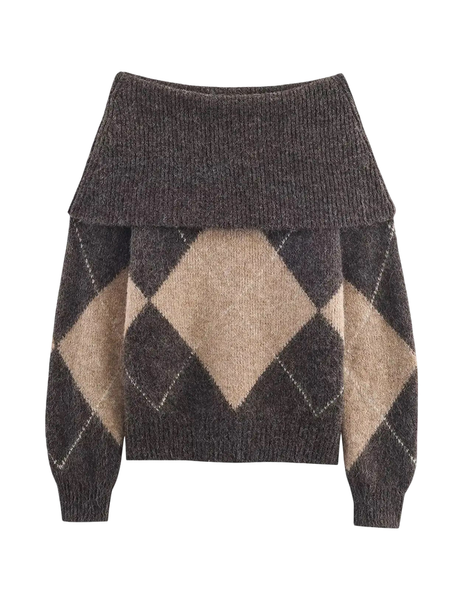 Mila-Argyle Knit