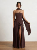 Nera-Asymmetry Slit Dress