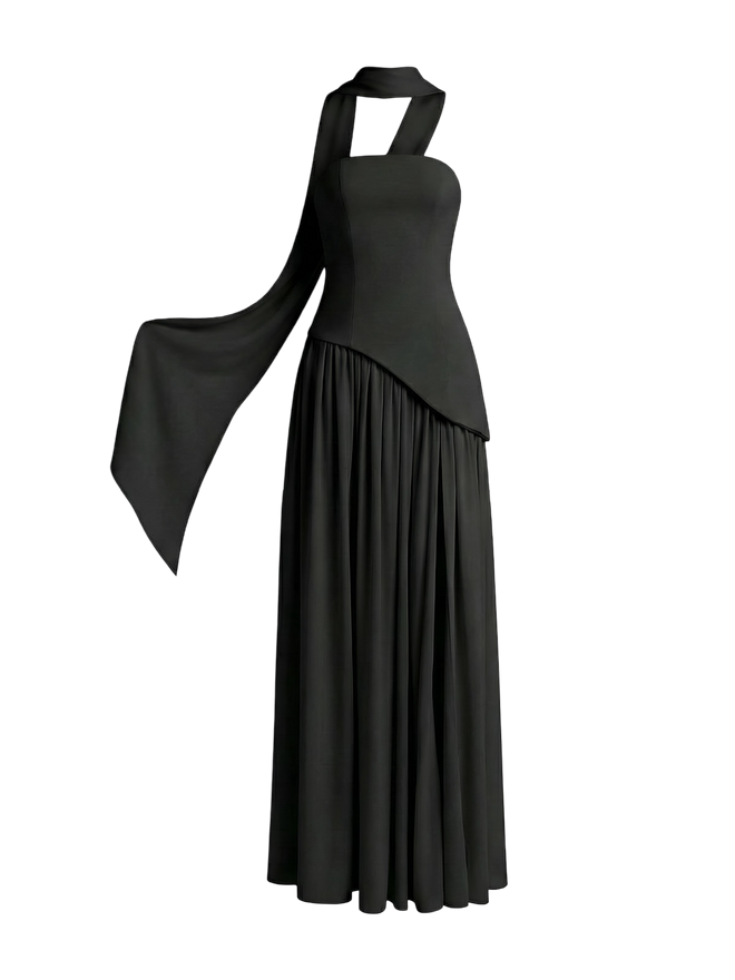 Nera-Asymmetry Slit Dress