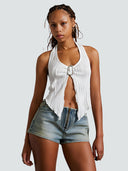 Aria-Pleated Halter Top