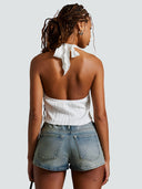 Aria-Pleated Halter Top