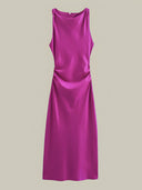 Lyra-Satin Cowl Dress