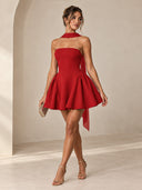 Luxe Halter Mini Dress