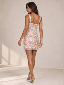 Floral Sequin Mini Dress