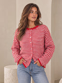 Striped Button Cardigan