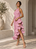 Pleated Halter Maxi Dress