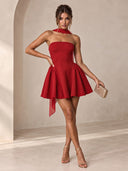 Luxe Halter Mini Dress