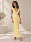 Ruffle Knit Maxi Dress