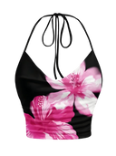 Floral Mesh Halter Top