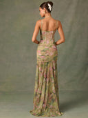 Elisa-Ruffle Slit Dress