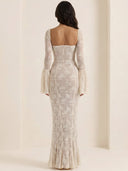 Liora-Mesh Sleeve Dress