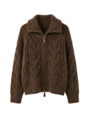 Ayla-Cable Knit Zip - Vessita