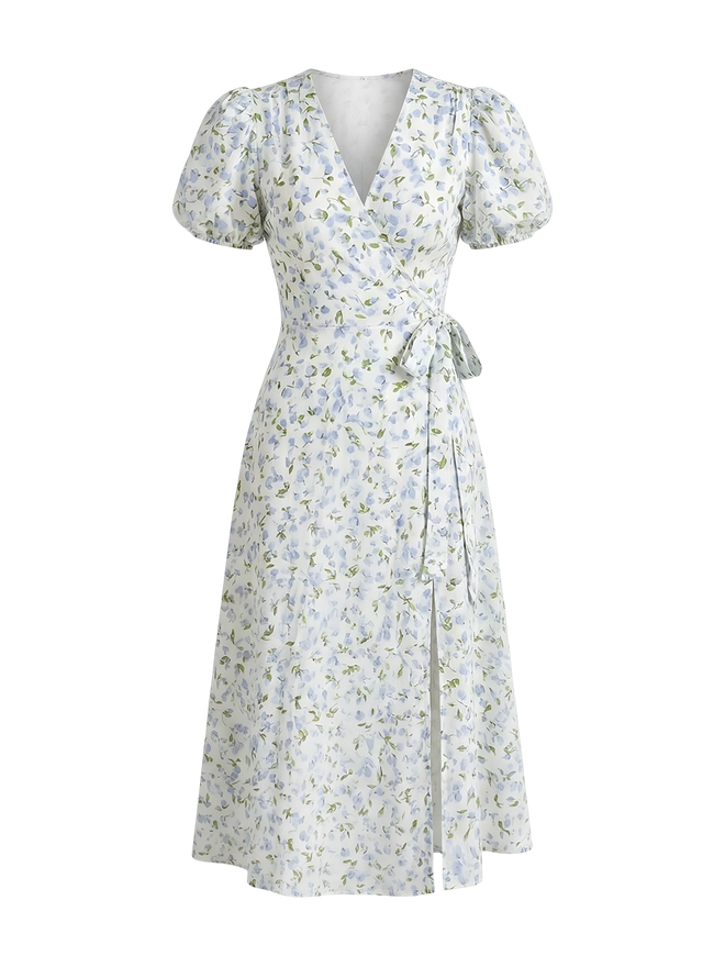 Alia-Wrap Midi Dress