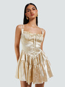 Elena-Satin Corset Dress
