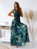 Lily-Print Flare Dress
