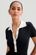 Talia-Collar Knit Dress