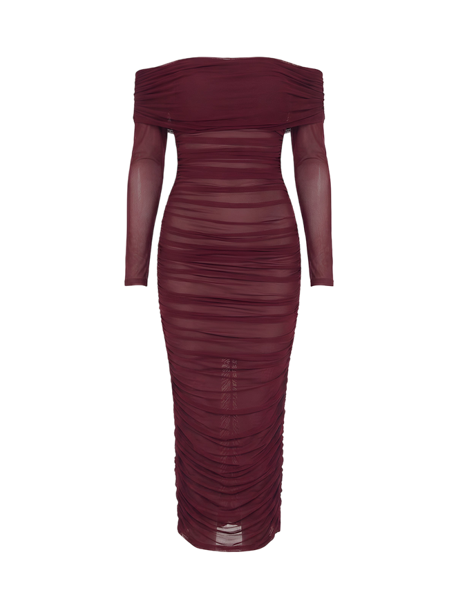 Elora-Mesh Midi Dress - Vessita