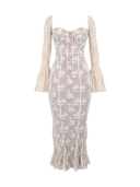 Liora-Mesh Sleeve Dress