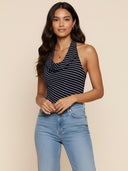 Amira-Striped Halter Top