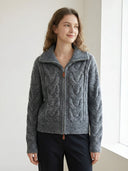 Ayla-Cable Knit Zip - Vessita
