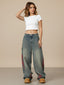Ivy-Stripe Wide Jeans